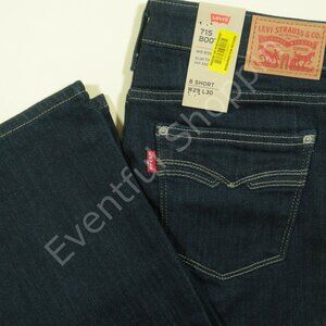 Levis 715 Bootcut Jeans Womens 29 Blue Mid Rise New